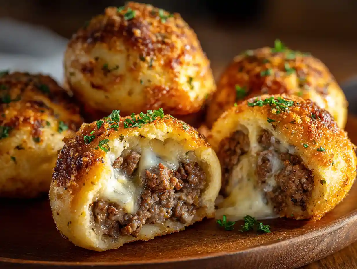 Garlic Parmesan Cheeseburger Bombs