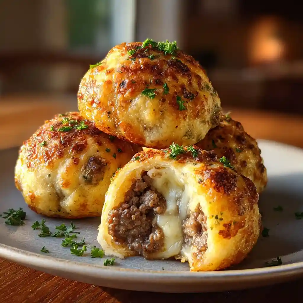 Garlic Parmesan Cheeseburger Bombs