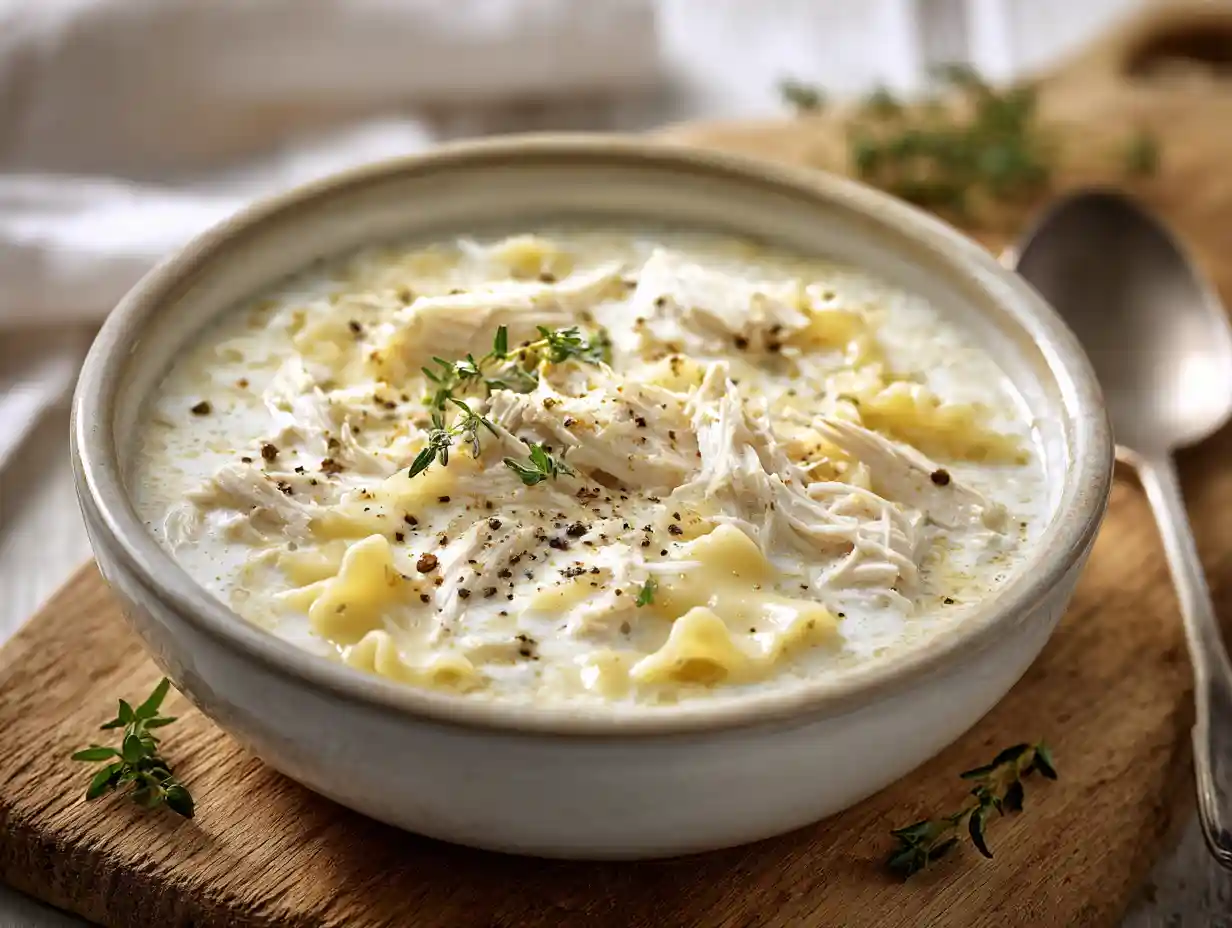 White Chicken Lasagna Soup