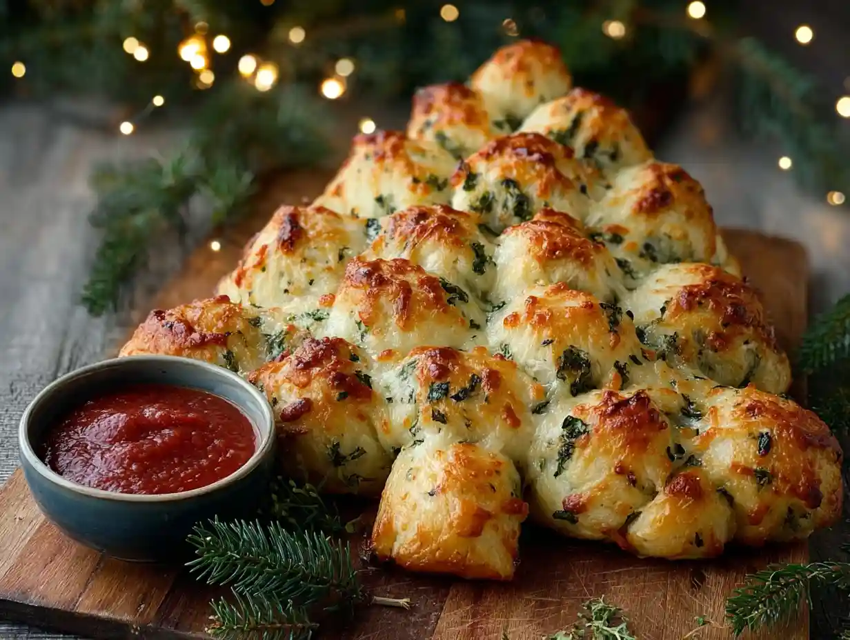 Cheesy christmas tree bread