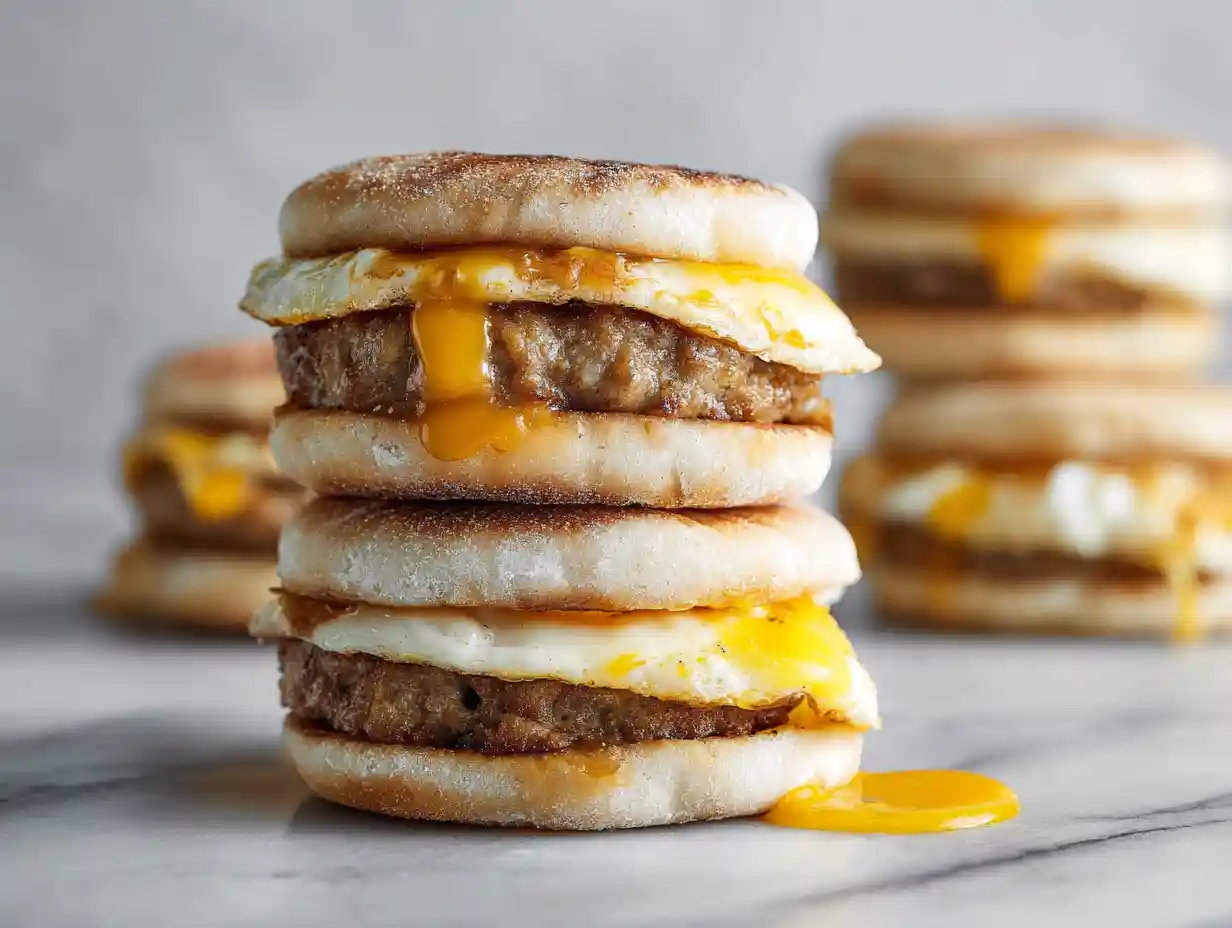 Egg and Sausage Breakfast Sandwich