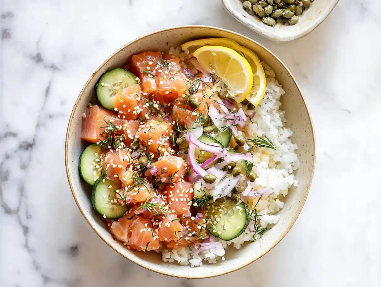 Miso Soy Salmon Sashimi Bowl