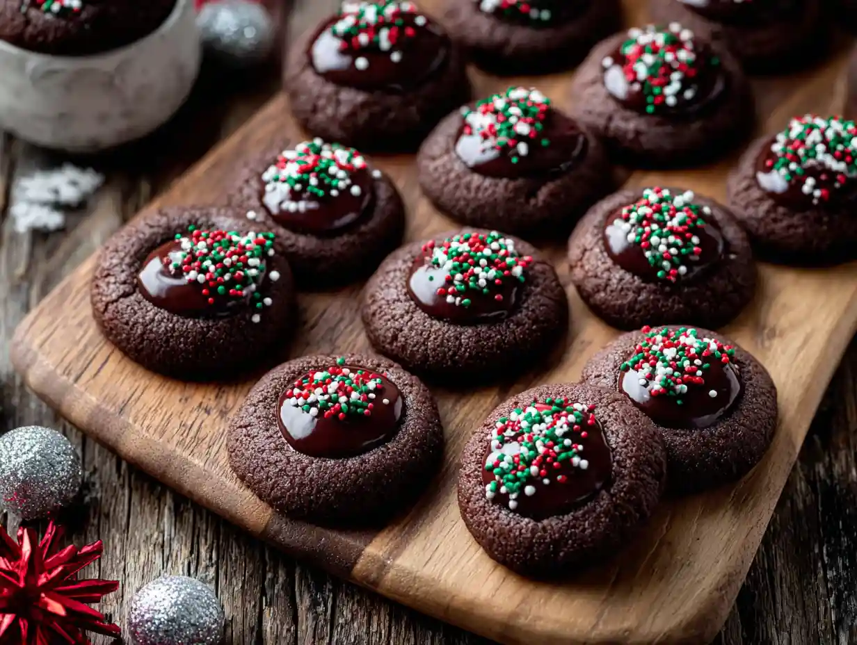 Chocolate Thumbprint Cookies