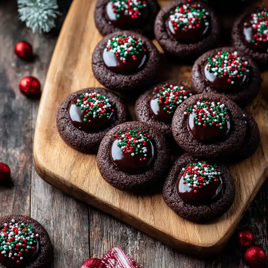 Chocolate Thumbprint Cookies