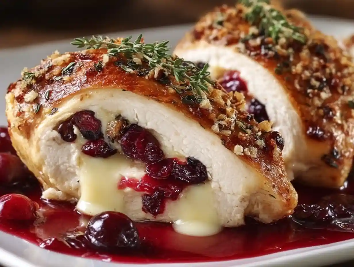 Cranberry Brie Stuffed Chicken
