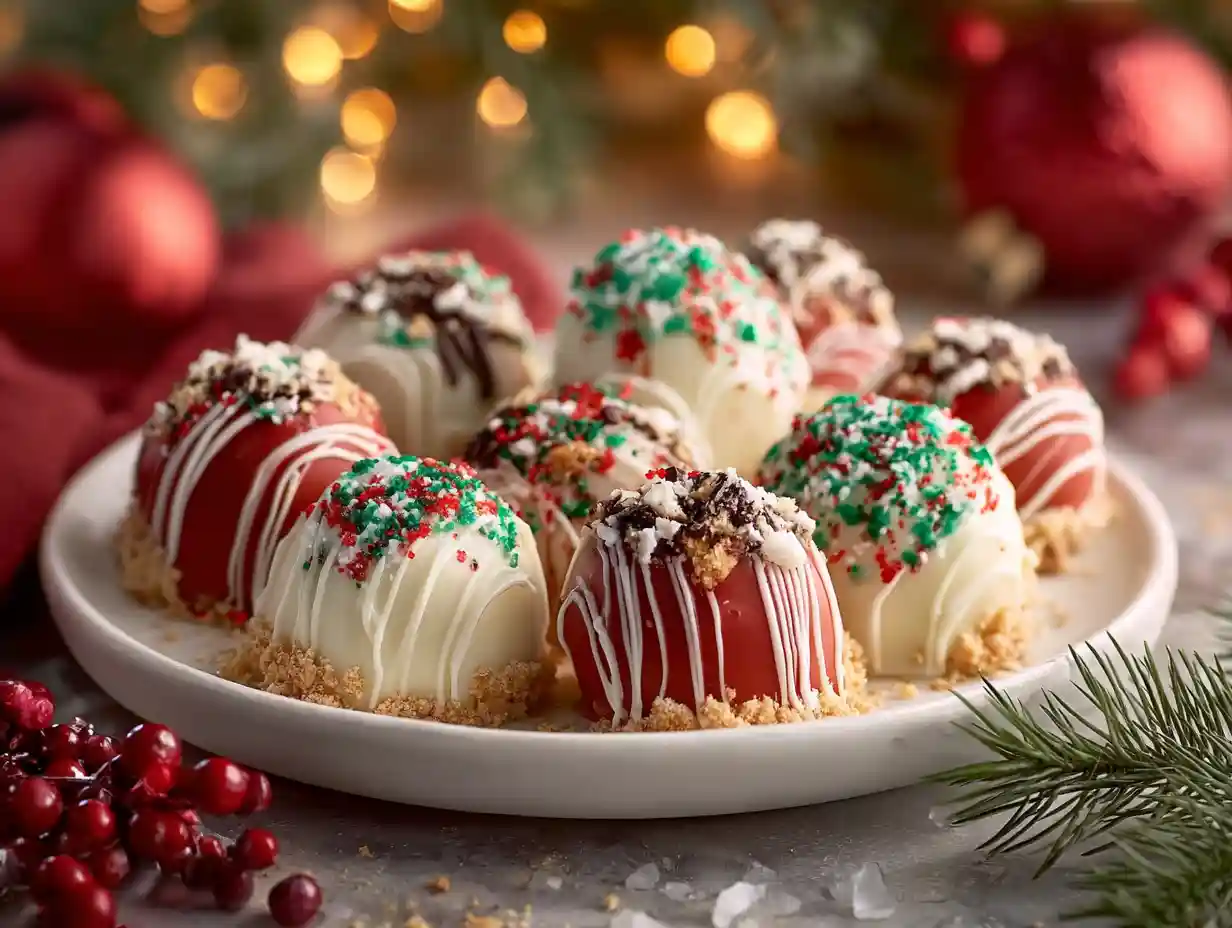 No-Bake Christmas Cheesecake Bites