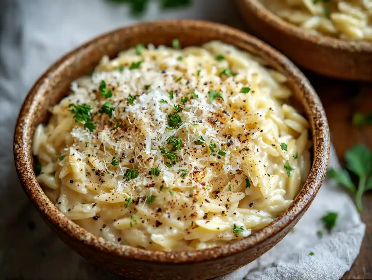 Creamy Garlic Parmesan Orzo