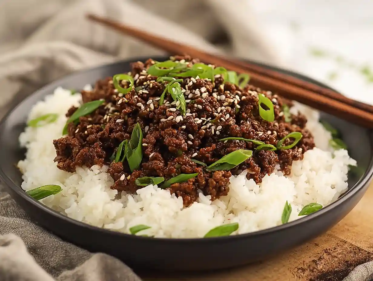 Korean Ground Beef Bowl Recipe