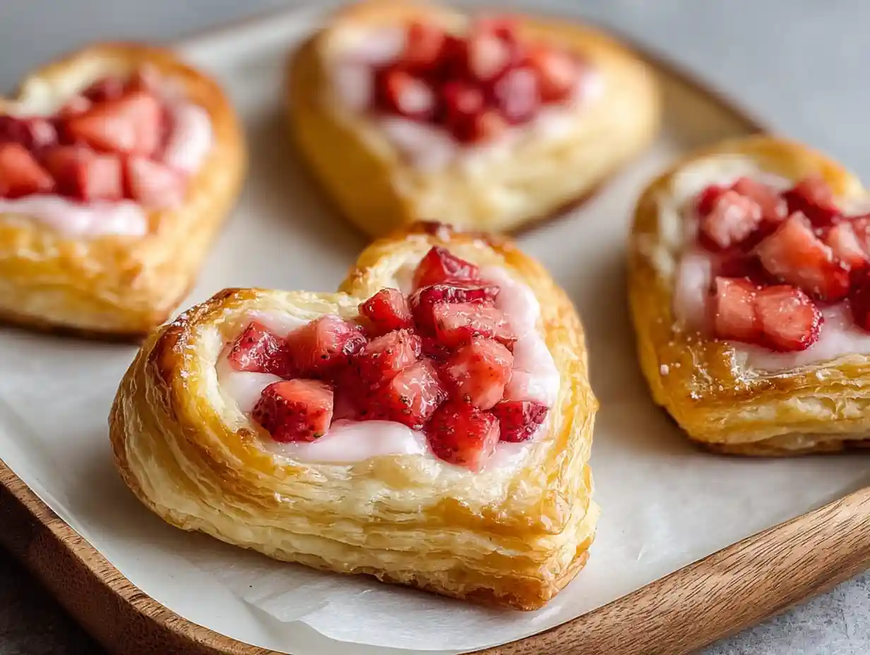 Strawberry Cream Cheese Heart Danishes