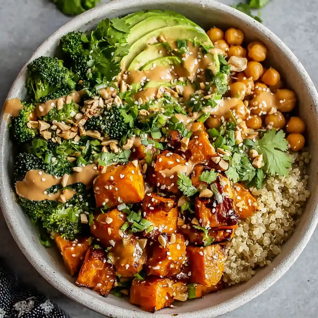 Thai Peanut Sweet Potato Buddha Bowl