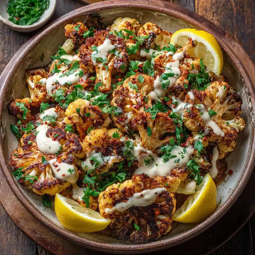 Moroccan Cauliflower with Tahini-Honey