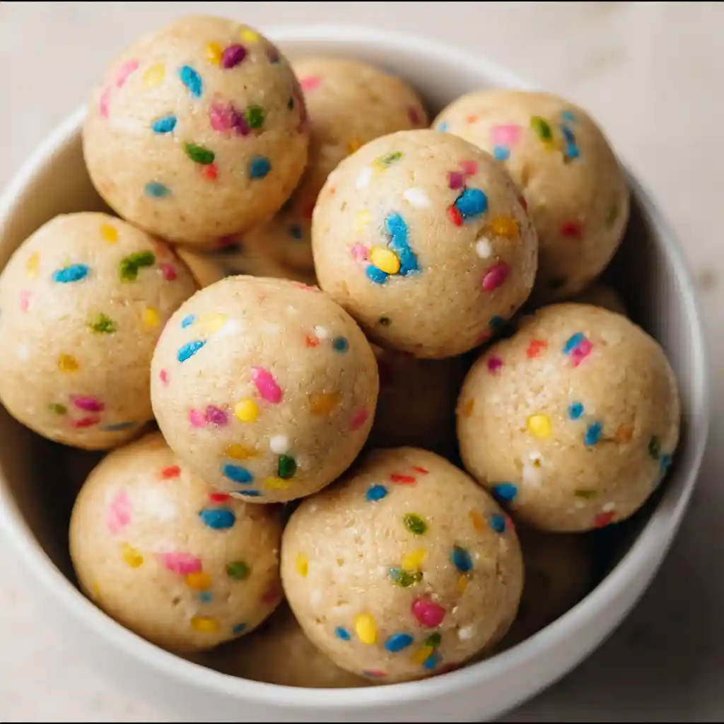 No-Bake Cake Batter Protein Bites