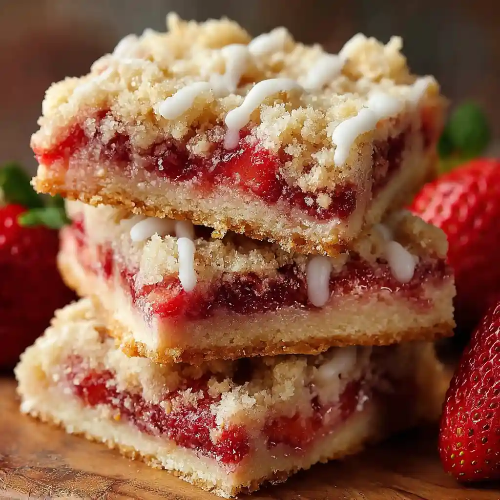 Strawberry Shortcake Bars with Buttery Crust
